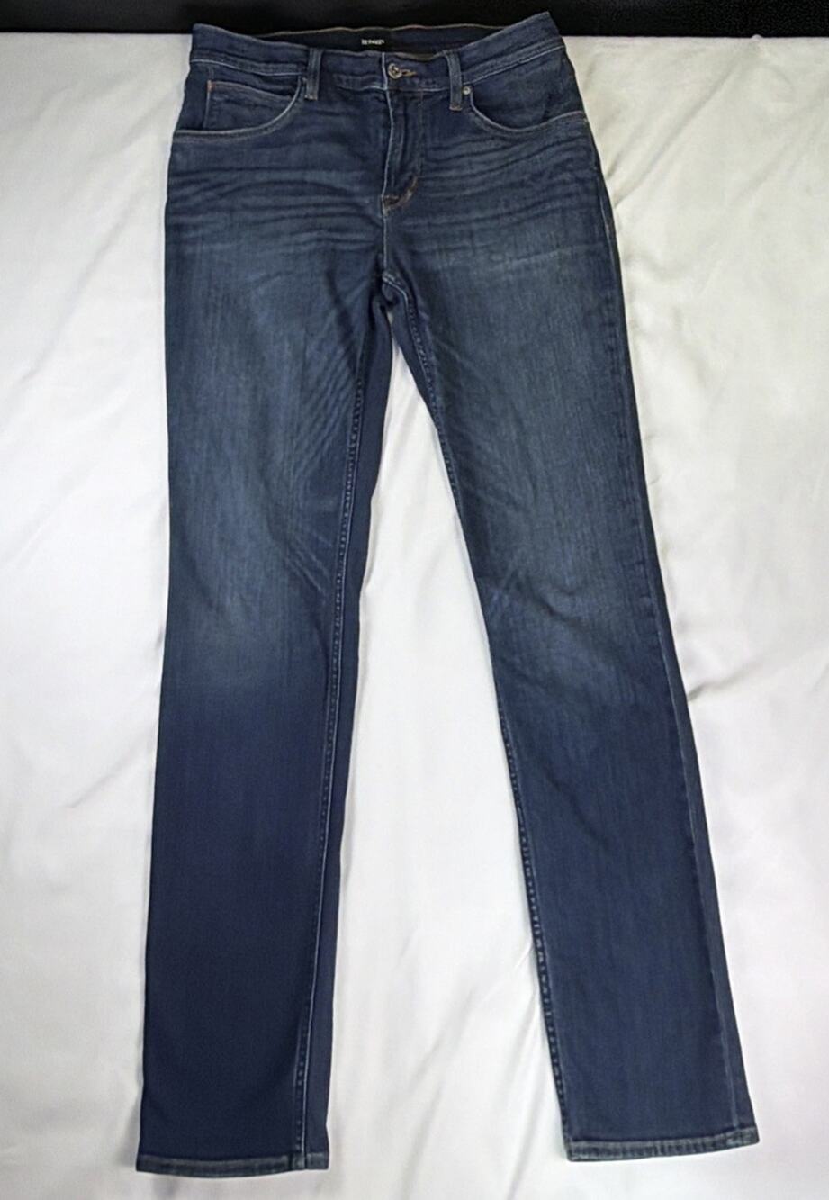 Men’s Hudson Blake Hatch Slim Straight Jeans Size 32/34 - Whiskered Distressing